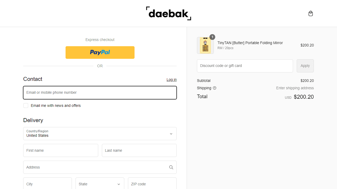 How to apply Daebak Box coupon code